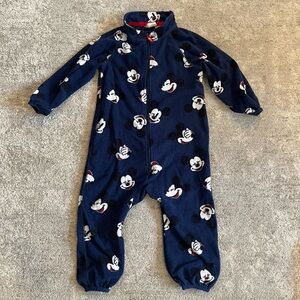 H&M Navy Blue Mickey Mouse Fleece One-Piece